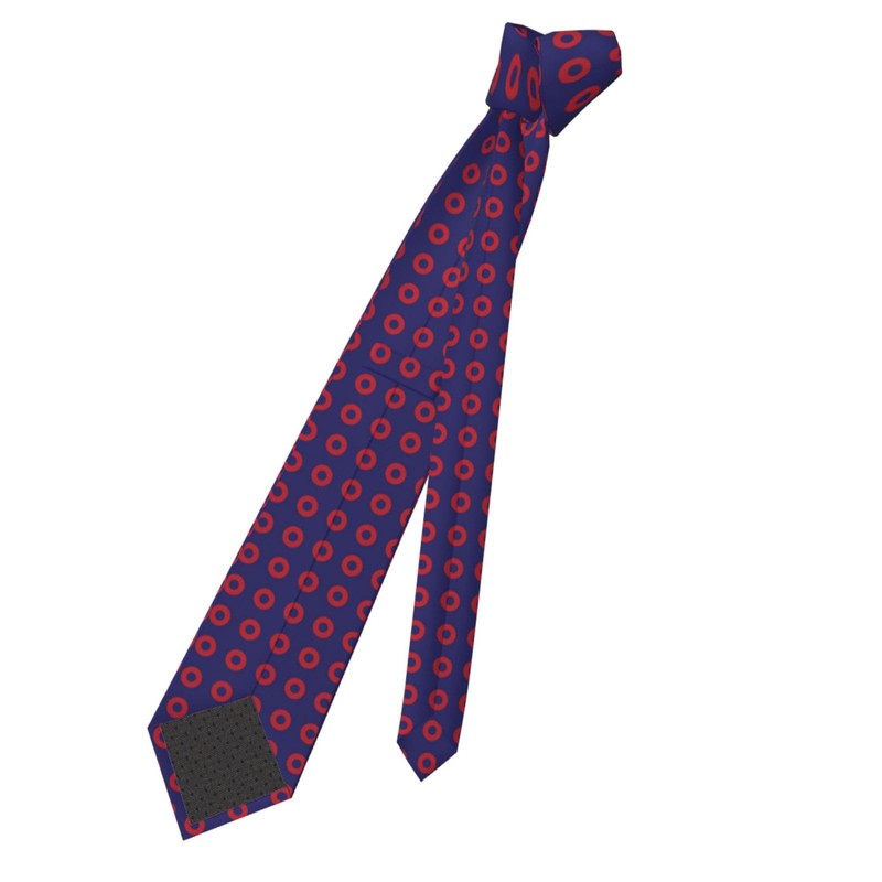 GUCGUSY Phish Red Donut Circles On Blue Mens Tie Men's