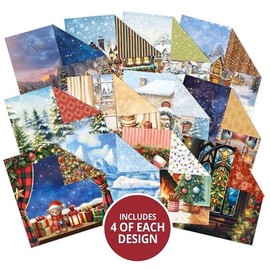 Hunkydory - Brilliant Backgrounds - Christmas Time is Here 8" x 8" Paper Pad - BBPAD107