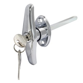 Bonsicoky Garage Door T-Handle Lock with 2 Keys, T-Handle Universal Replacement Lock for Garage Camper Door, Silver