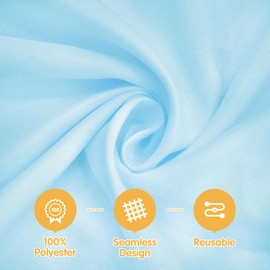 BRILLMAX 6 Pack Light Blue Tablecloths for 6 Foot Rectangle Tables 90 x 132 Inch - 6ft Rectangular Bulk Linen Polyester Fabric Washable Cloth Cover for Wedding Reception Banquet Birthday Party