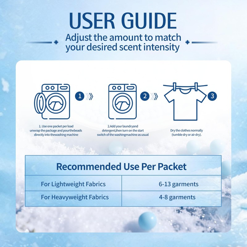 In-Wash Scent Beads Laundry, Scent Beads like Glacier Melt, Laundry