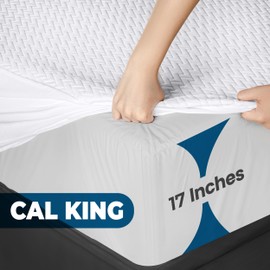Utopia Bedding Waterproof Mattress Protector California King Size, Viscose Made from Bamboo Mattress Cover, Fits 17 Inches Deep, Breathable, Fitted Style with Stretchable Pockets