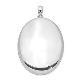 Jewels By Lux Sterling Silver Rhodium-plated Polished 34mm Oval Locket