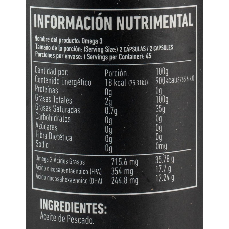 Omega 3 90 cápsulas 100% Natural PROTGT
