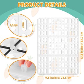 BBTO 24 Pieces Plastic Rabbit Cage Mat Durable Rabbit Feet Pad Small Animal Feet Pad Cage Resting Mat with a Convenient Connectors, Bunny Pads for Easy Cleaning for Bunny Rat Guinea Cats(White)