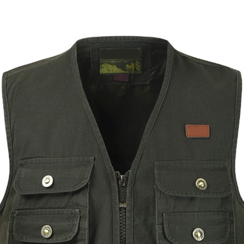 Cargo Vest, Soft and Breathable Multi-Pocket Cotton Camera Vest for