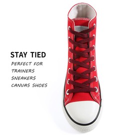 VSUDO 35 Inch Flat Dark Red Shoe Laces for Sneakers, Burgundy Shoelace for Sneakers, Replacements Shoe Strings for Women or Men (1 Pair-Dark Red-90CM)