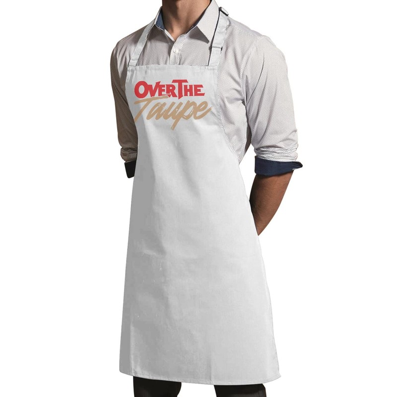 Fabulous Premium Kitchen Apron Over the Taupe Artistic Art Word