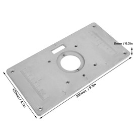 Router Table Insert Plate 235mm x 120mm x 8mm Aluminum Alloy Router Plate Woodworking Table with Insertion Rings Fixing Screws
