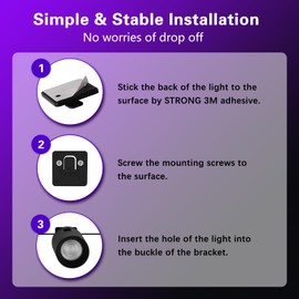 HEDCINLT RGBWIC String Downlights, Smart LED String Lights, Color Changing Indoor Wall Light Fixture for Party, Music Sync, App Control, 15ft with 12 LEDs, Black