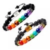 Veraly Brazalete Pulsera Piedra De Lava 7 Chakras Árbol Bodhi