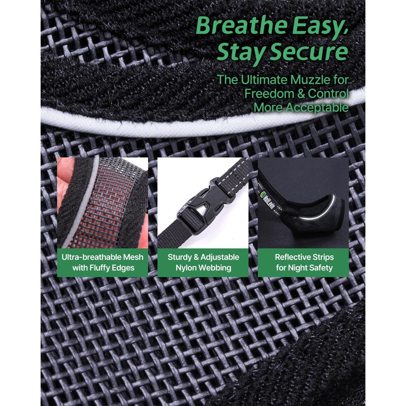 Mesh Muzzle for Small Medium Dogs, Mouth Guard Prevents Biting