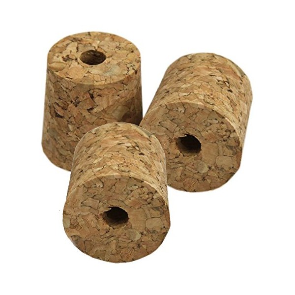 Set of 3 Bored Cork Bungs for Bubbler Airlocks -