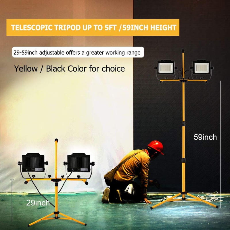 DAYATECH Adjustable Tripod Stand for LED Flood Light, Black, 5