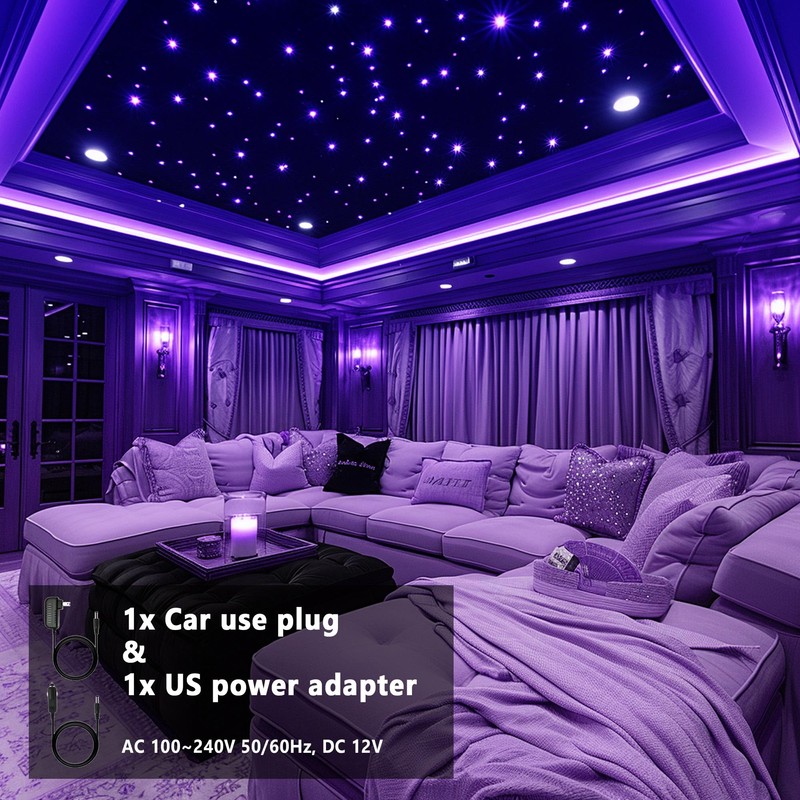 VASTFIRE 16W Starlight Headliner Kit 300 pcs Fiber Optic Star