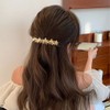 5PCS French Flat Hair Barrettes for Women, Non-Slip Gold Metal
