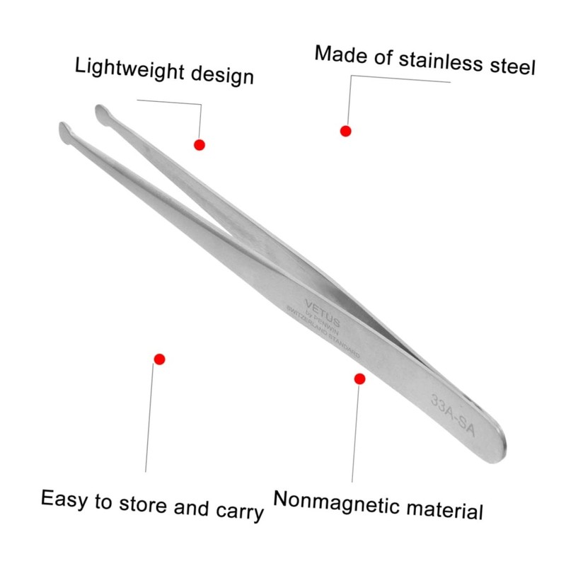 Healeved 3sets Precision Tweezers Anti-static Stainless Steel for Electronics Long