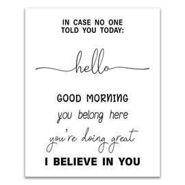 Inspirational Wall Art - "In Case No One Told You Today" Motivational Quote Print - Positive Affirmations Decor - Unframed (8 x 10 Inches)