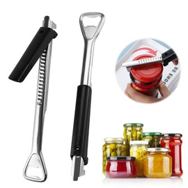 Pack of 2 Manual Can Opener, Can Opener, Adjustable Multifunctional Can Opener & Lid Opener, Non-Slip Bottle Opener for Seniors, Jar Opener, Screw Cap Opener