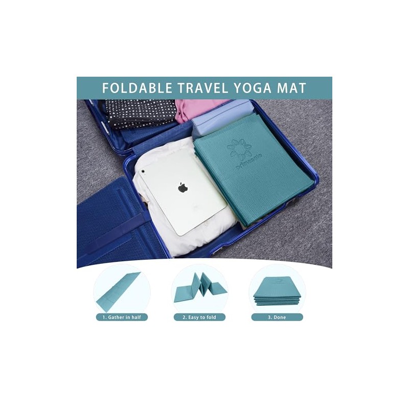 Primasole - Alfombrilla plegable para yoga, pilates, 1/4 de grosor,