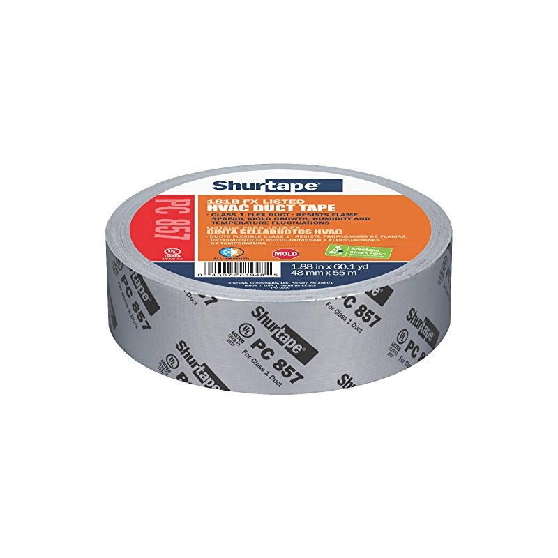 Shurtape PC 857 UL 181B-FX Listed/Printed Cloth Waterproof HVAC Duct