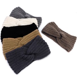 Canitor Warm Winter Headbands for Women Cold Weather Knit Wide Headband Ear Warmers Soft Turban Stretch Headbands Earmuffs Ear Muffs for Girls Winter Running Head Wrap