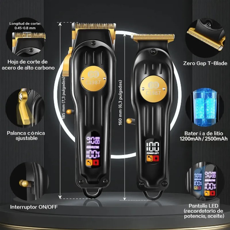 Máquina para Cortar Cabello CIICII Profesional, Set de Cortapelos y