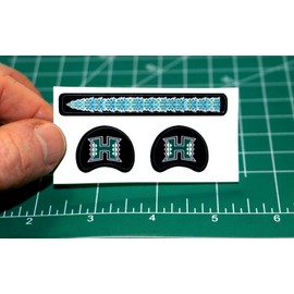 Hawaii Rainbow Warriors *DIECUT DECALS* for Football Gumball Helmets Miniature