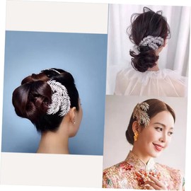 FRCOLOR Leaf Design Bride Hair Comb Rhinestones Elegant Headwear for Weddings Parties Proms Stylish Photography Props for Women Chic for Friends