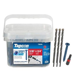 Tapcon 28555 3/16x1-3/4 Blue Star Drive Bugle Head Concrete Anchors 225/Box