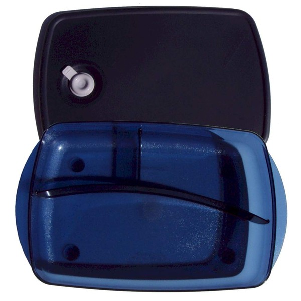Tupperware Vent N Serve Large Shallow Divided Microwave Dish Indigo