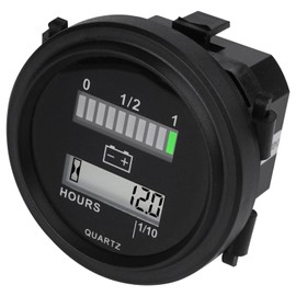 Yooreal 12/24V 36/48V 72V Golf Cart Battery Meter,Hour Meter&Battery Indicator Gauge Meter Lead-Acid Battery(Excluded Trojan),Charging Reminder,for Golf Cart Club Car RV Forklift Tractor ETC