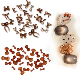 TUMETINSS Nail Parts, Ribbon, 3D, Cute, Cat Motif, Ribbon, Nail Parts, Bowknot, Decorative Parts, Nail Art, Handmade, Set of 100