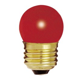 Satco S3611 7.5 Watt S11 Incandescent 120 Volt Medium Base Light Bulb, Ceramic Red