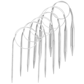7-Piece Stainless Steel Circular Knitting Needle Set for Socks, Collars and Sleeves of Children's Sweaters
