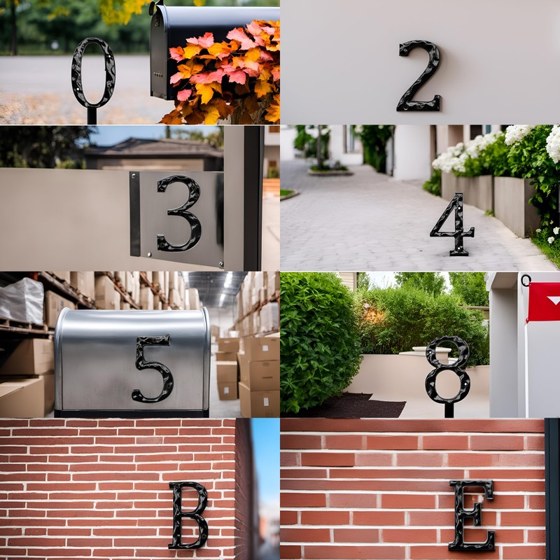 House Numbers- Solid Outside Cast Iron Address Number-5.5 Inch Metal