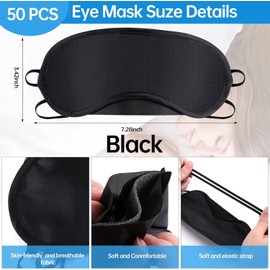 ausurme 50 Pieces Blindfold Eye Cover Sleep Mask,Blind Folds for Game,4 Layers Blindfold Sleeping Masks,Soft Sleep Mask Bulk with Nose Pad and Elastic Strap for Games Party Travel Sleep Women Men