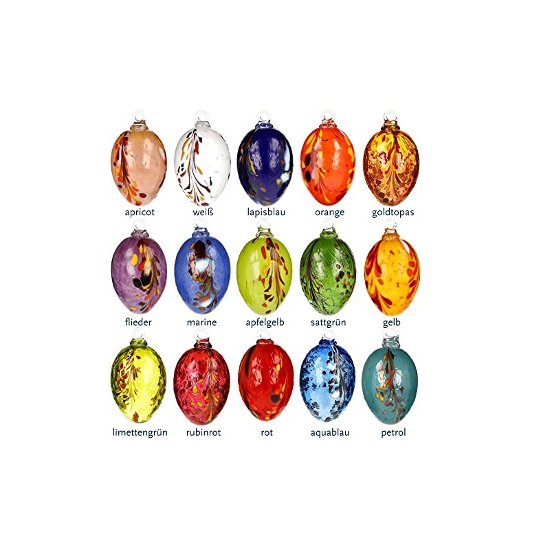 Marolin Handmade Glass Easter Egg - Lapis Blue