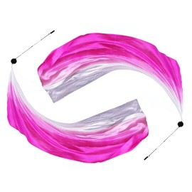 Anlising 1 Pair Balls for Belly Dance, Poi Streamer Throwing Ball, Scarf Throwing Ball, Belly Dance Poi Streamers Silk Veil, Poi Streamer Throwing Ball for Belly Dance Performance, for Parties,