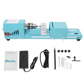 ZERNEIL Mini Lathe Beads Polisher Machine Wood Lathe Machine Professional Table Top Lathe Tool Kit - Processing Diameter 50mm - Mini Lathe Machine for Woodworking, Cutting, and DIY Projects