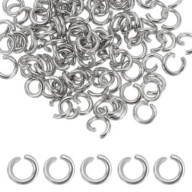 sourcing map 120pcs Open Jump Rings, 6mm Stainless Steel Split O Rings 1.2mm Thick Connector Ring for Bracelet Necklace Pendant Jewelry Keychain DIY Craft Making, Silver
