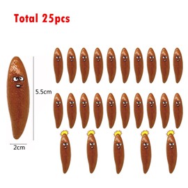 25Pcs Flying Poo Slingshot Toy,Kids Flying Finger Flick Poo Toys,Adults Joke Prank Finger Toys Fun Gag Gifts,Catapult Toy Rubber Stretchy Sling Toy Birthday Easter Party Favors Stocking Stuffers