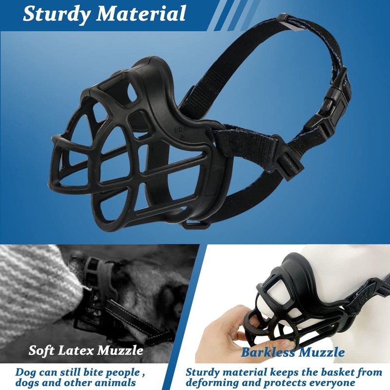 BARKLESS Dog Muzzle, Basket Muzzle Anti Biting Chewing, Sturdy Lightweight