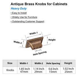 CILEYTION 10 Pieces Cabinet Knobs Antique Brass Cupboard Knobs - Antique Brass Kitchen Handles,Heavy-Duty Drawer Knobs and Antique Brass Cupboard Handles