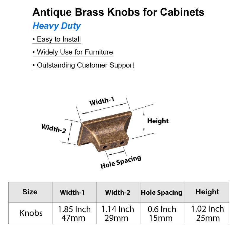 CILEYTION 10 Pieces Cabinet Knobs Antique Brass Cupboard Knobs -