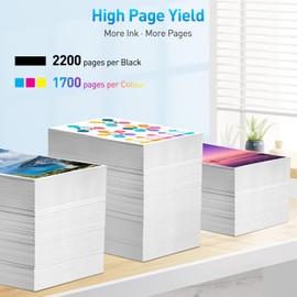 Clywenss 408L Cartridges Compatible with Epson 408L 408XL 408 Multipack for Workforce Pro WF-C4310DW WF-C4810DTWF WF-C4310 WF-C4810 Printer Cartridges 4-Pack (Black, Cyan, Magenta, Yellow)