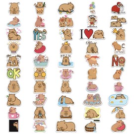 220 Pcs Kawaii Capybara Stickers Cute Capybara Party Favors Supplies Waterproof Vinyl Stickers Decals for Kids, Adults Water Bottle, Laptop, Phone, Skateboard, Guitar, Luggage Décor