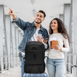 CATCHLUCK Lightweight Foldable Backpack Walking Rucksack, Light Grey (Black)