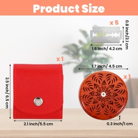 KFHENSOMR UFO Wooden Bread Lame Cutter, Cutting Bread Scoring Knife, Breads Slashing Tool with 4 Razor Blades and 1 Storage Cover, Great Gift for Homemade Sourdough Breads Bakers (Lotus Patterns)