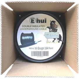 EhuI Electric Fence 16Gauge Steel Core Double Insulated Lead Out Underground Cable 164feet (50M) Length Spooled with Cable Reel